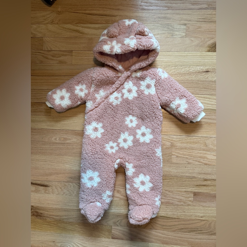 Floral Pink and White Kids One Piece